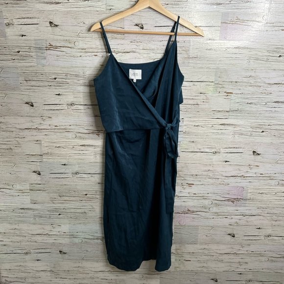 J.O.A. Blue midi wrap dress size small NWT - Picture 1 of 10
